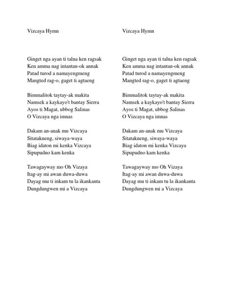 vizcaya hymn lyrics